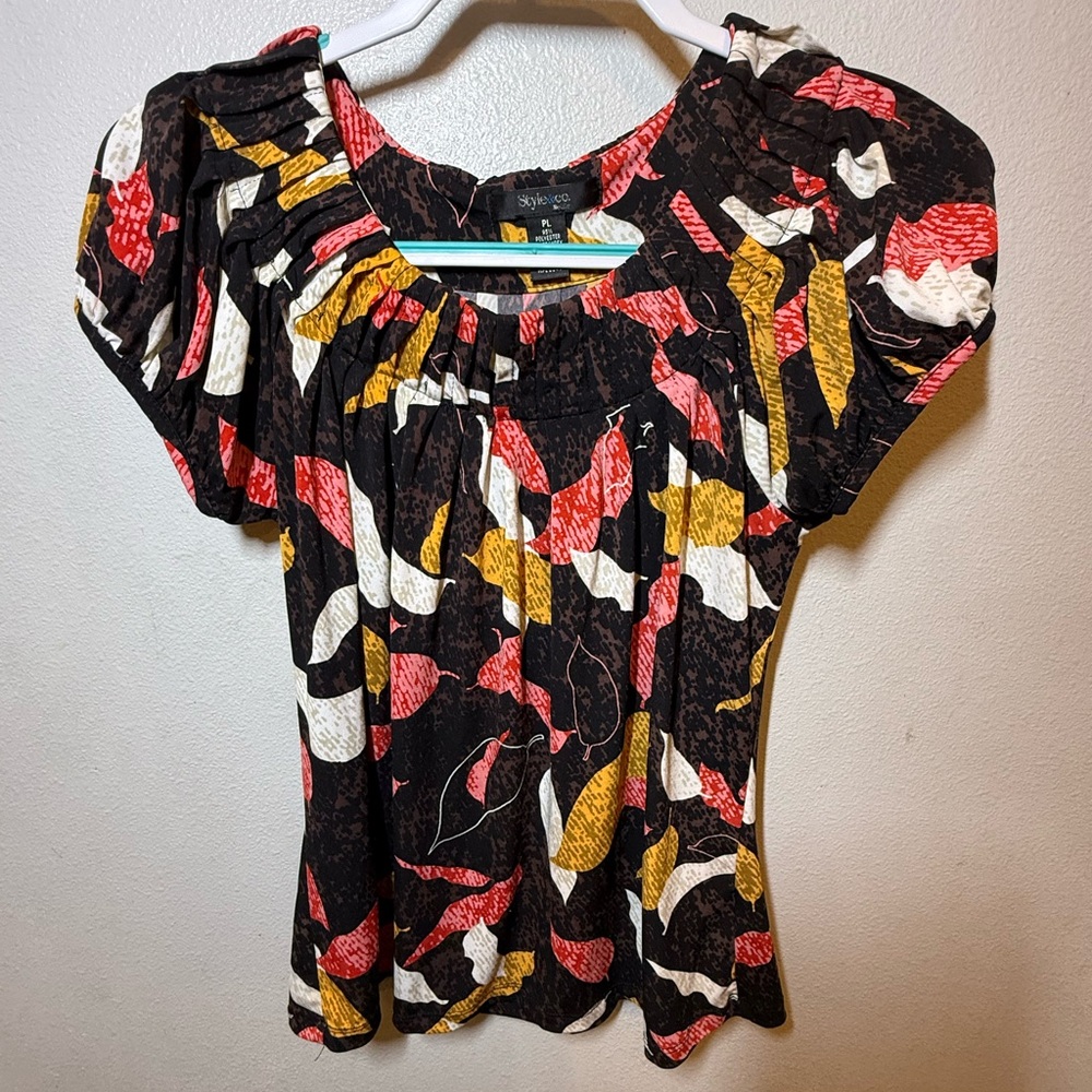 Style & Co. Multicolor Abstract Blouse
